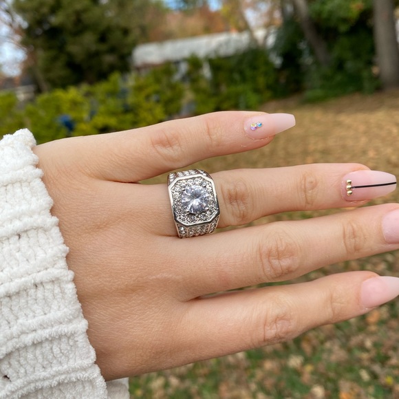 NWT Luxury Women/men 925 Silver Wedding Rings - Picture 12 of 13